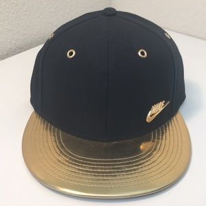 Nike True - Black & Gold Cap Leathers Back strap